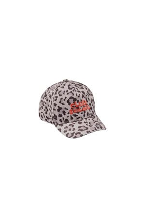 baseball cap Jaylinn met panterpint lichtgrijs