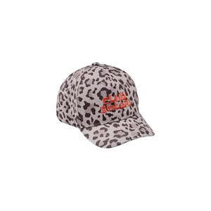 baseball cap Jaylinn met panterpint lichtgrijs