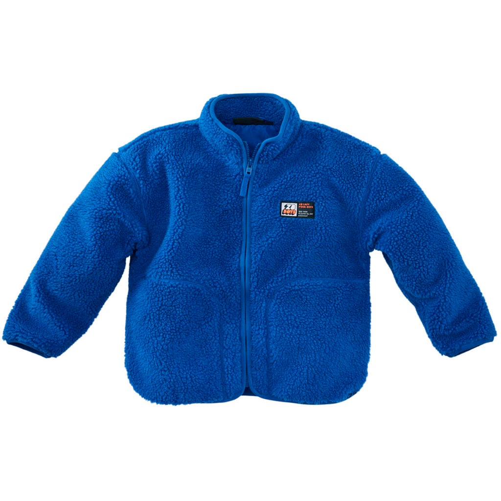 Blauwe jongens Z8 kids teddy jas Kenan met backprint, lange mouwen, opstaande kraag en ritssluiting