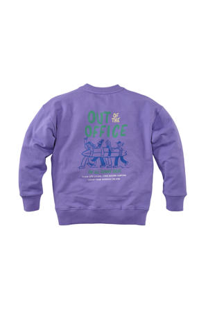 sweater Miran met backprint paars