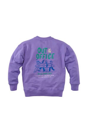 sweater Miran met backprint paars