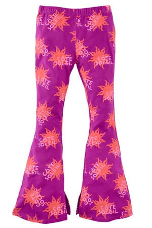 flared broek Amani violet/oranje/lichtroze
