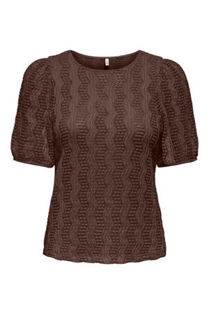 gestreepte top bruin
