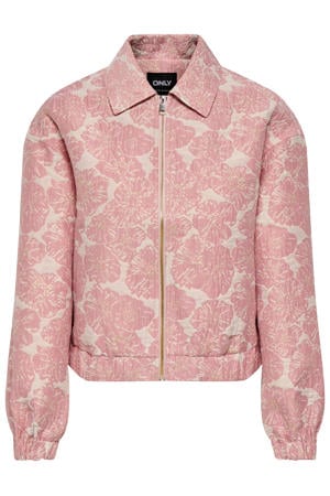 gebloemde tussenjas roze