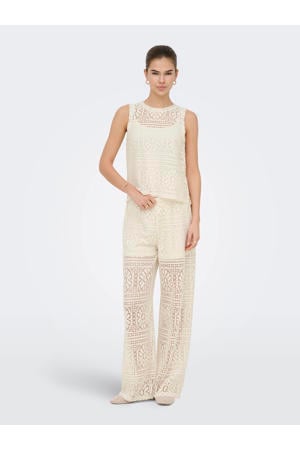 regular waist gebloemde casual broek broderie