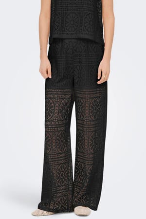 regular waist gebloemde casual broek broderie