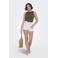 ONLY regular waist denim short ecru