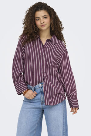 gestreepte blouse paars