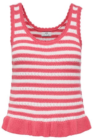 gestreepte top gebreid roze
