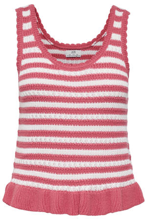 gestreepte top gebreid roze