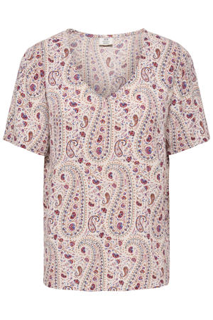 top met paisley print ecru