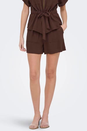 regular waist casual short donkerbruin
