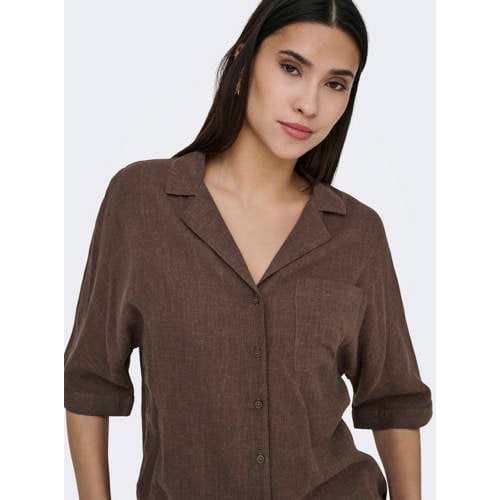 ONLY blouse met linnen afbeelding