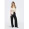 ONLY straight regular waist casual broek met linnen