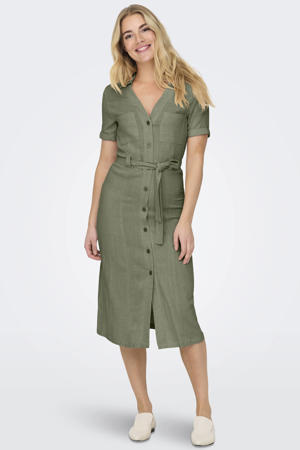linnen blousejurk groen
