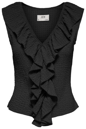 top met textuur zwart
