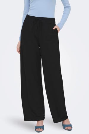 high waist casual broek zwart