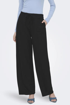 high waist casual broek zwart