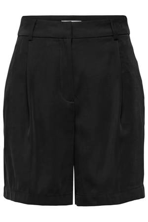 high waist wide leg short met plooien - zwart
