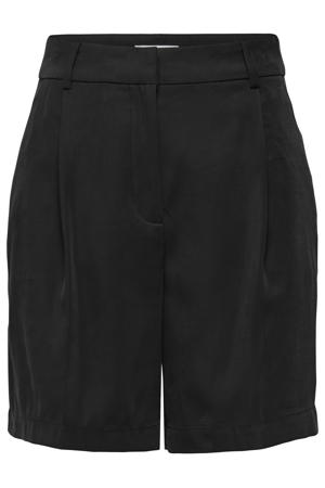 high waist wide leg short met plooien - zwart