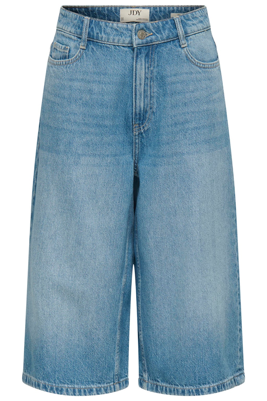 Light blue denim dames JDY high wide leg jorts van denim met effen