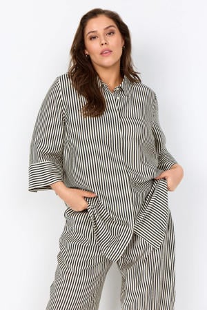 gestreepte blouse zwart