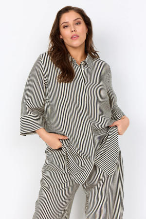 gestreepte blouse zwart