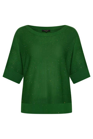 pullover donkergroen fijn gebreid