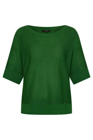 pullover donkergroen fijn gebreid