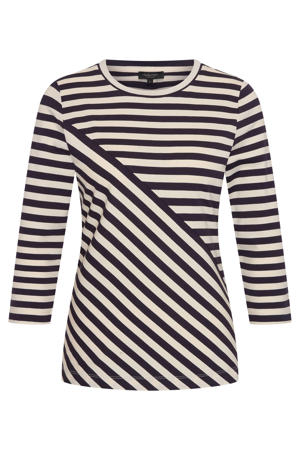 gestreepte top donkerblauw fijn gebreid