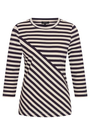 gestreepte top donkerblauw fijn gebreid