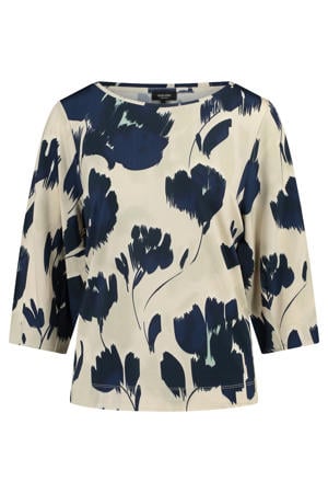 gebloemde blousetop donkerblauw