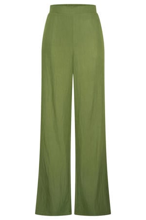 wide leg high waist broek groen