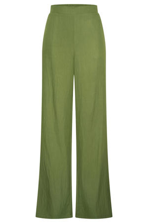 wide leg high waist broek groen