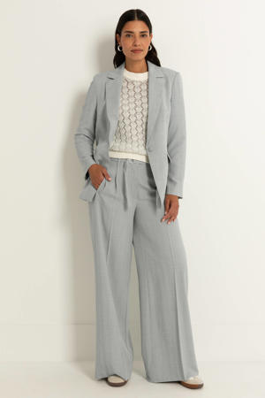 wide leg high waist pantalon lichtblauw