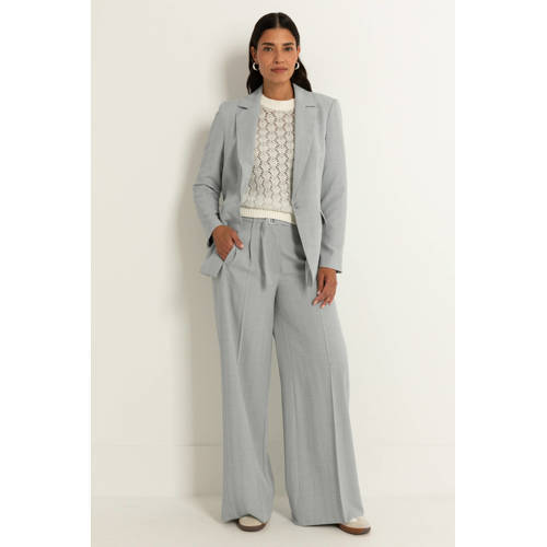 Claudia Sträter wide leg high waist pantalon lichtblauw afbeelding