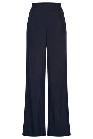 wide leg high waist broek donkerblauw