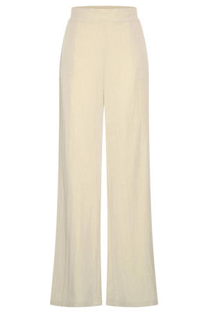 wide leg high waist broek crème