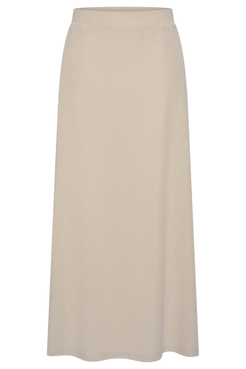 Ecru dames CLAUDIA BY CLAUDIA STRÄTER midi rok fijn gebreid gemaakt van modal en met elastische tailleband