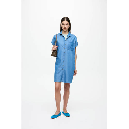 VILA blousejurk medium blue denim afbeelding