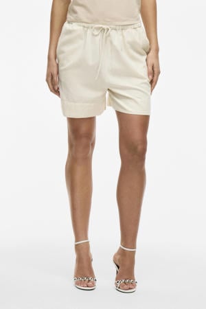 regular high waist casual short met linnen ecru