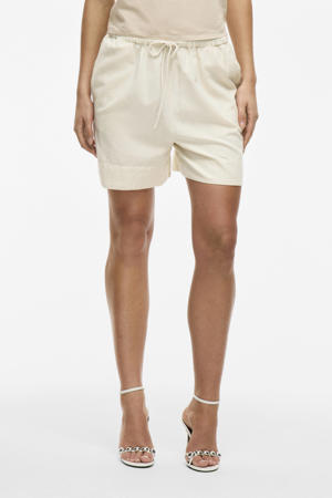 regular high waist casual short met linnen ecru