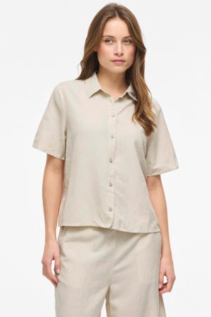 blouse met linnen zand
