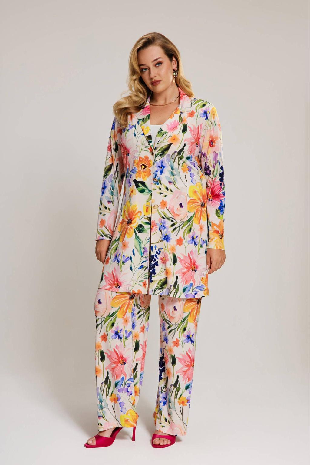 YOEK gebloemde regular blazer multi