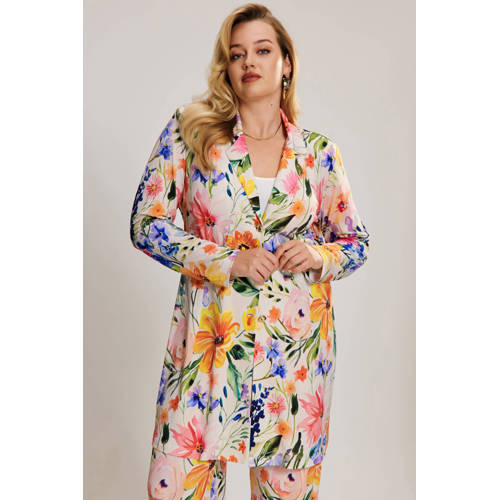 YOEK gebloemde regular blazer multi afbeelding