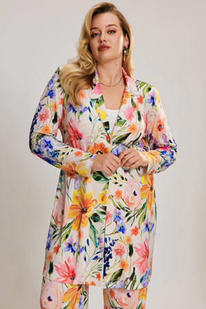 wide leg high waist gebloemde broek multi