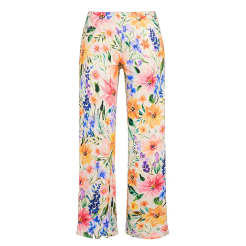 YOEK wide leg high waist gebloemde broek multi afbeelding