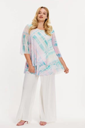 mesh geruit tuniek multi
