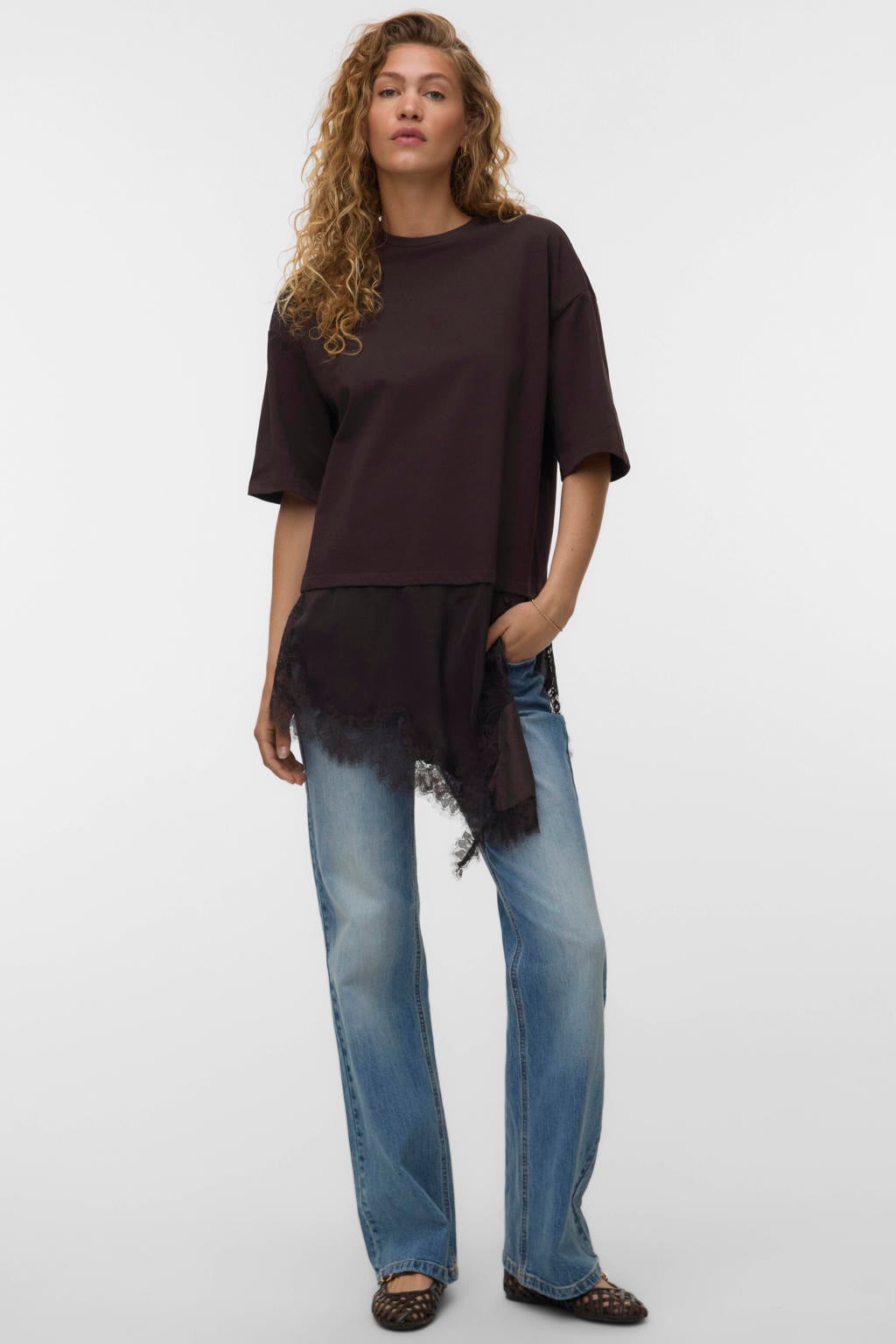 VERO MODA T-shirt donkerbruin