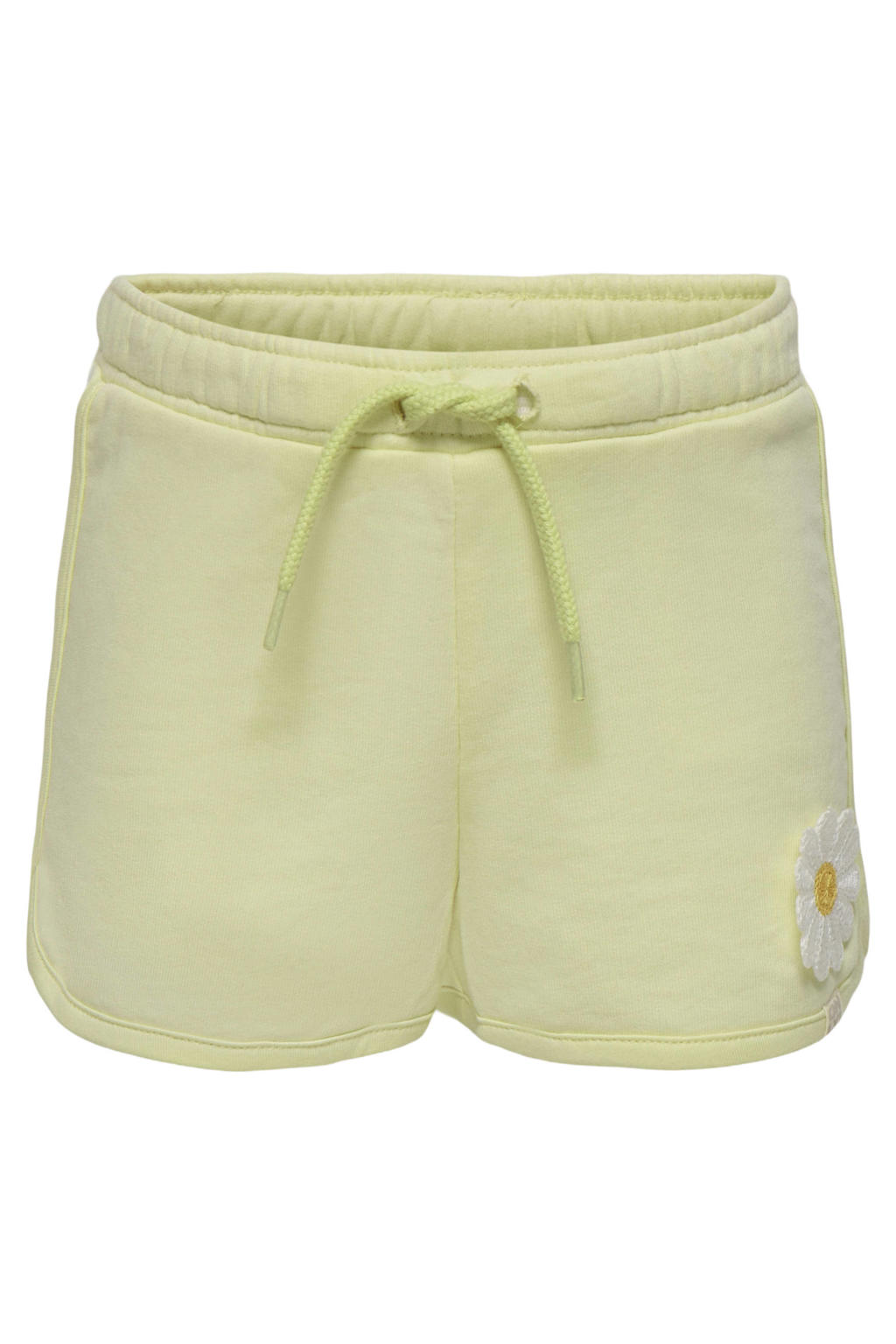 Gele meisjes KIDS ONLY MINI regular sweatshort met elastische tailleband met koord en effen